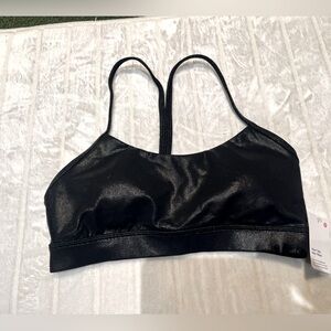NWT Lululemon Flow Y Bra Nulu Shine Black Size 6